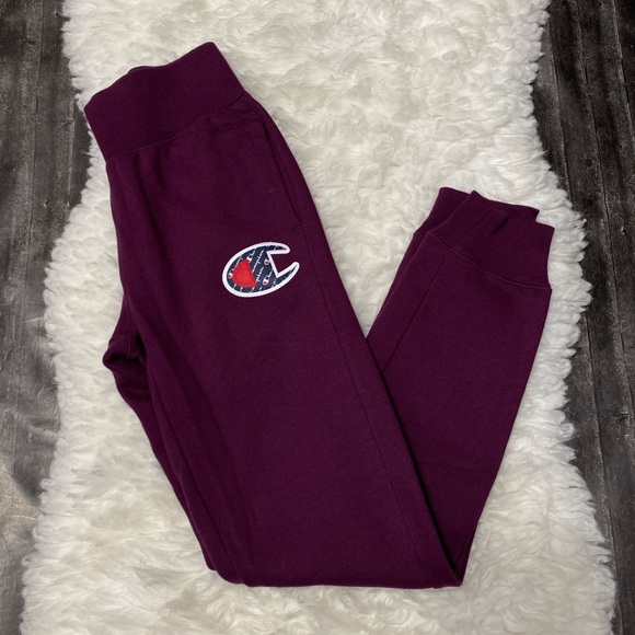 CHAMPION REVERSE WEAVE PURPLE BURGUNDY JOGGERS STREETWEAR CASUAL COMFY - Picture 1 of 8